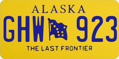 AK license plate GHW923