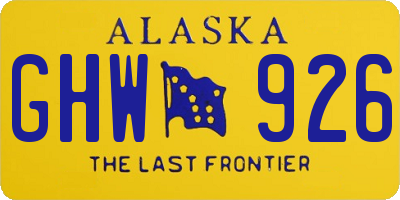 AK license plate GHW926