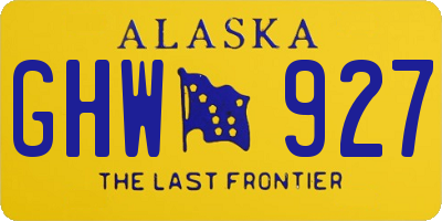 AK license plate GHW927