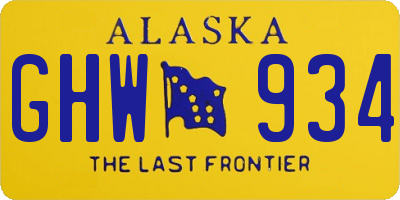 AK license plate GHW934