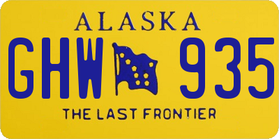 AK license plate GHW935