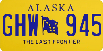 AK license plate GHW945