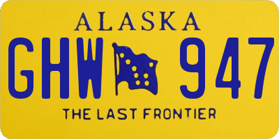 AK license plate GHW947
