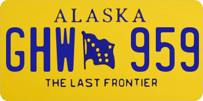 AK license plate GHW959