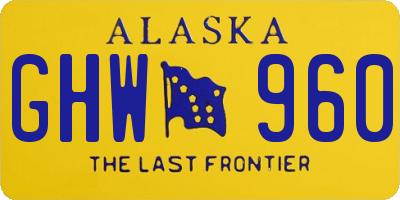 AK license plate GHW960