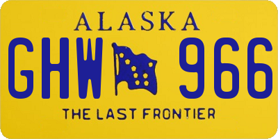 AK license plate GHW966