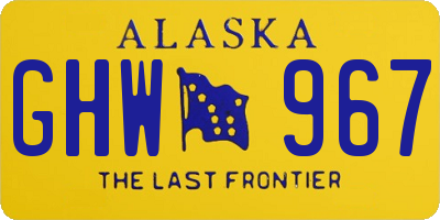 AK license plate GHW967