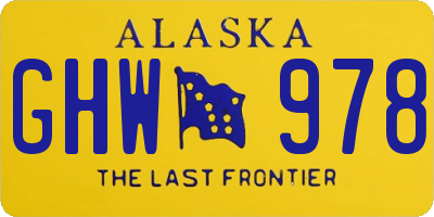 AK license plate GHW978