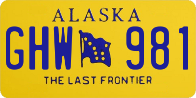 AK license plate GHW981