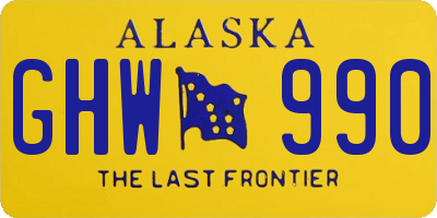 AK license plate GHW990