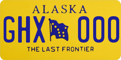 AK license plate GHX000