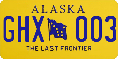 AK license plate GHX003