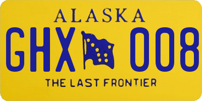 AK license plate GHX008