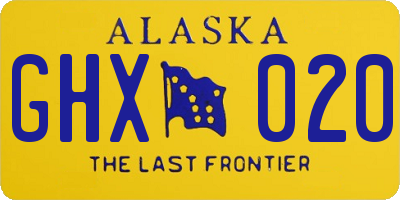 AK license plate GHX020