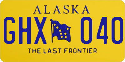 AK license plate GHX040