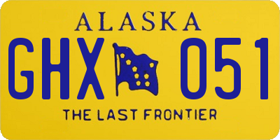 AK license plate GHX051