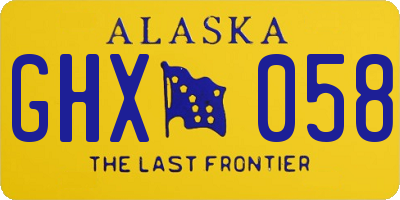 AK license plate GHX058