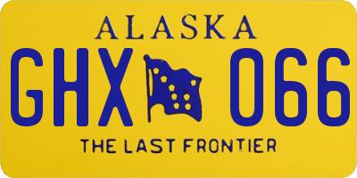 AK license plate GHX066