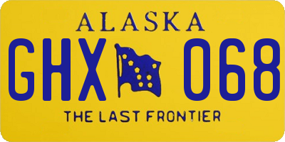 AK license plate GHX068