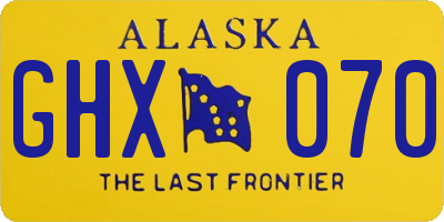 AK license plate GHX070