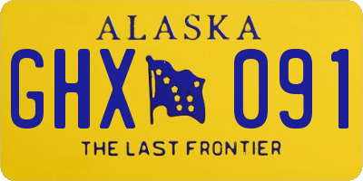 AK license plate GHX091