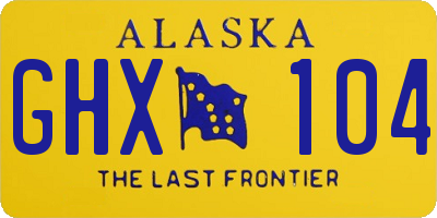 AK license plate GHX104