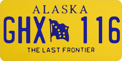 AK license plate GHX116