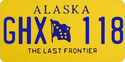 AK license plate GHX118
