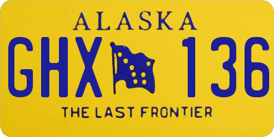 AK license plate GHX136