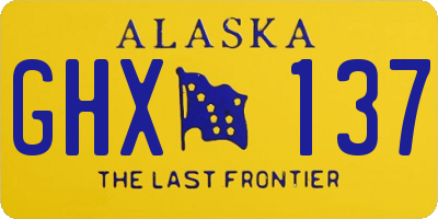 AK license plate GHX137