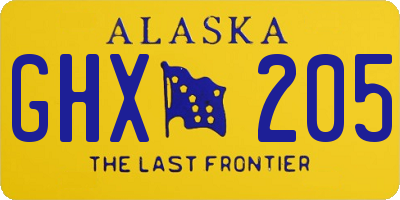 AK license plate GHX205