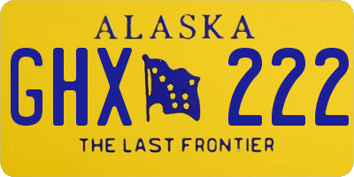 AK license plate GHX222