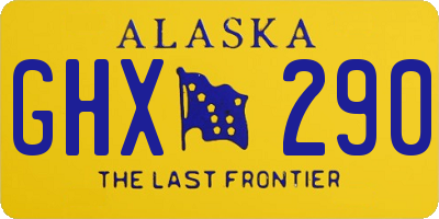 AK license plate GHX290