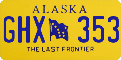 AK license plate GHX353