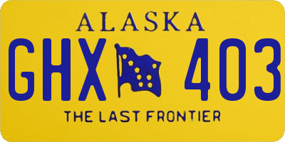 AK license plate GHX403