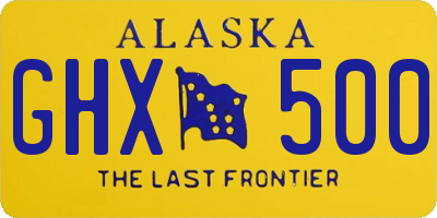 AK license plate GHX500
