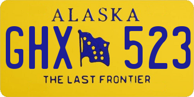 AK license plate GHX523
