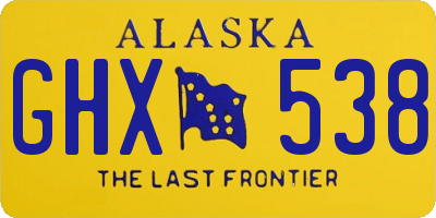 AK license plate GHX538