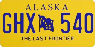 AK license plate GHX540