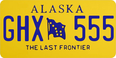 AK license plate GHX555