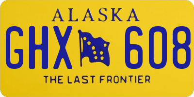 AK license plate GHX608