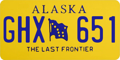 AK license plate GHX651