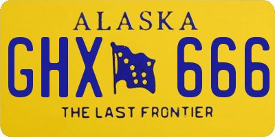 AK license plate GHX666