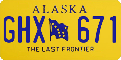 AK license plate GHX671