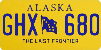 AK license plate GHX680