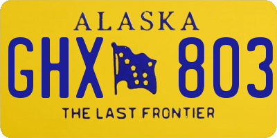 AK license plate GHX803