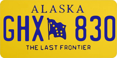 AK license plate GHX830