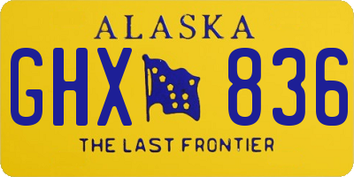 AK license plate GHX836