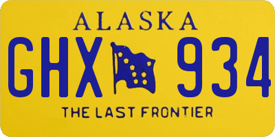 AK license plate GHX934