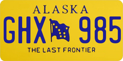 AK license plate GHX985